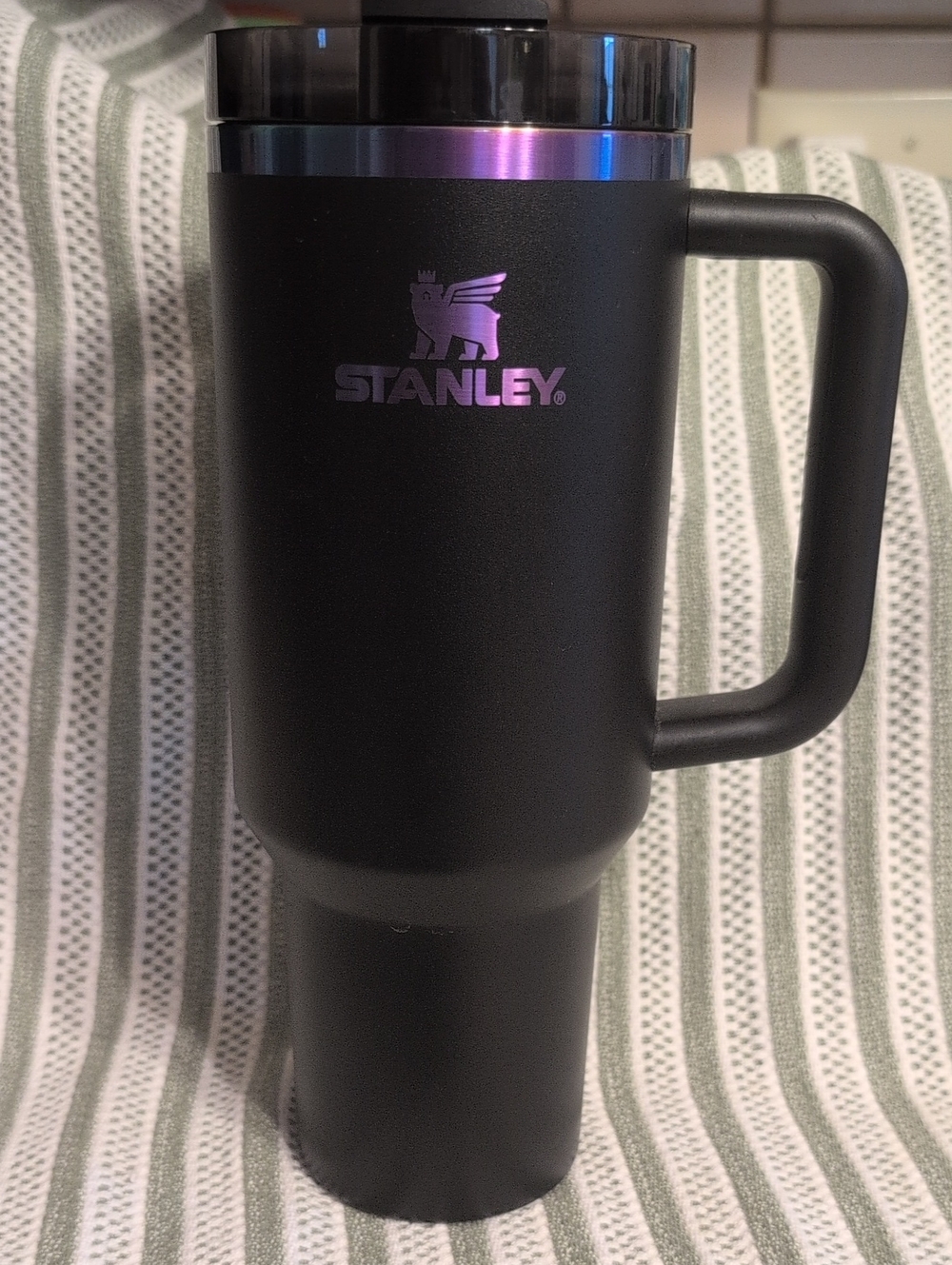 Stanley Black Travel Mug with Iridescent Logo